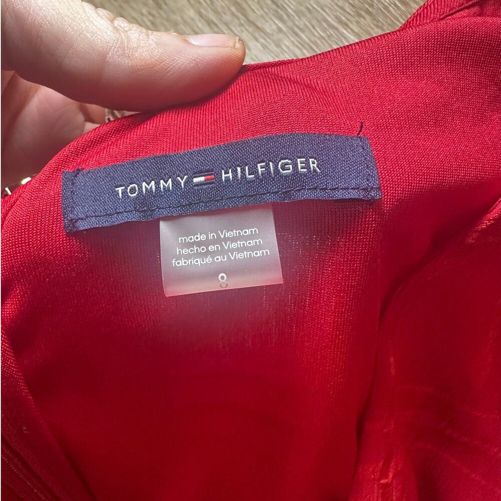 Tommy Hilfiger Red Wrap Midi Dress - Picture 6 of 10